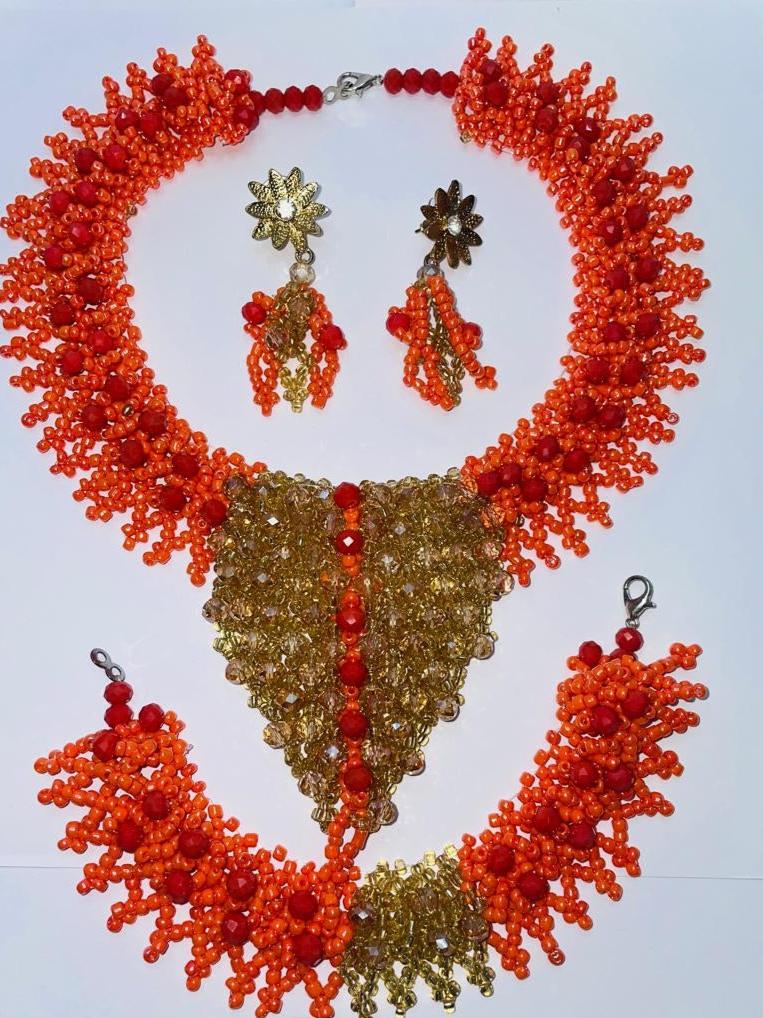 Jewelry Set Red and Gold